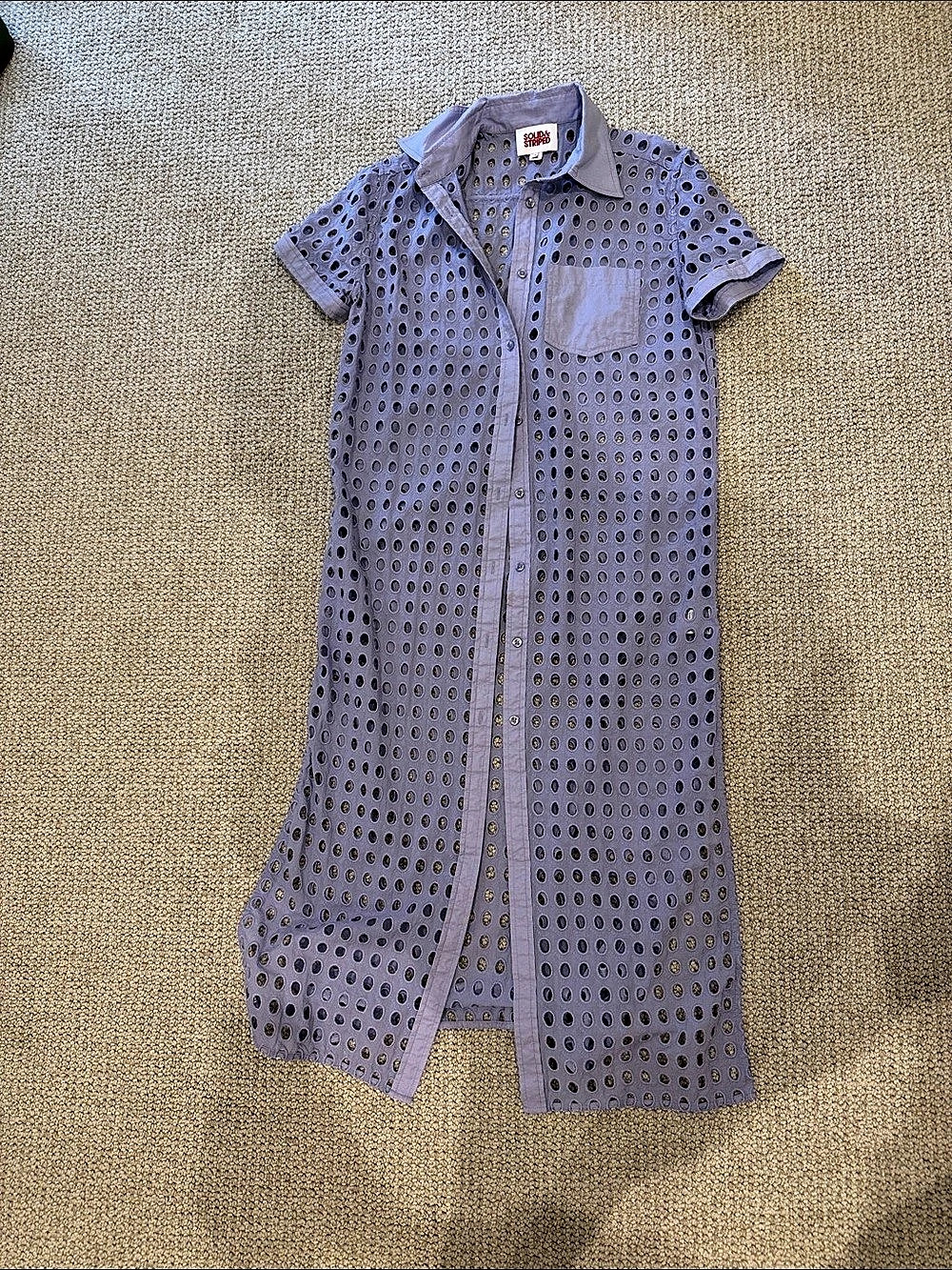 Solid & Striped The Oxford Tunic Maxi Cutout Midi Dress in Purple Size Small